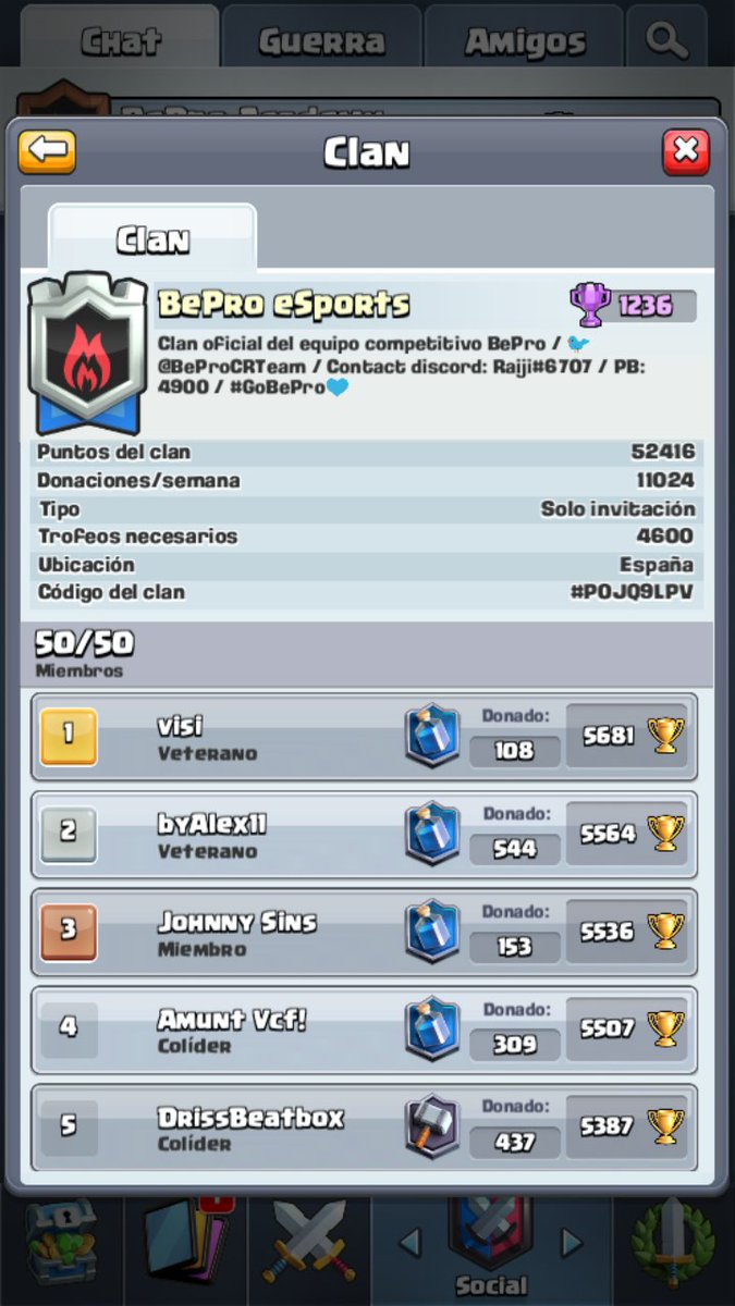 ☑Brackers Competitivo☑

Buscamos jugadores interesados en formar al competitivo de BePro Academy.

Requisitos
14 Wins en desafios

Interesados habrir "MD"

<a href="/ClashRoyaleES/">Clash Royale ES</a>