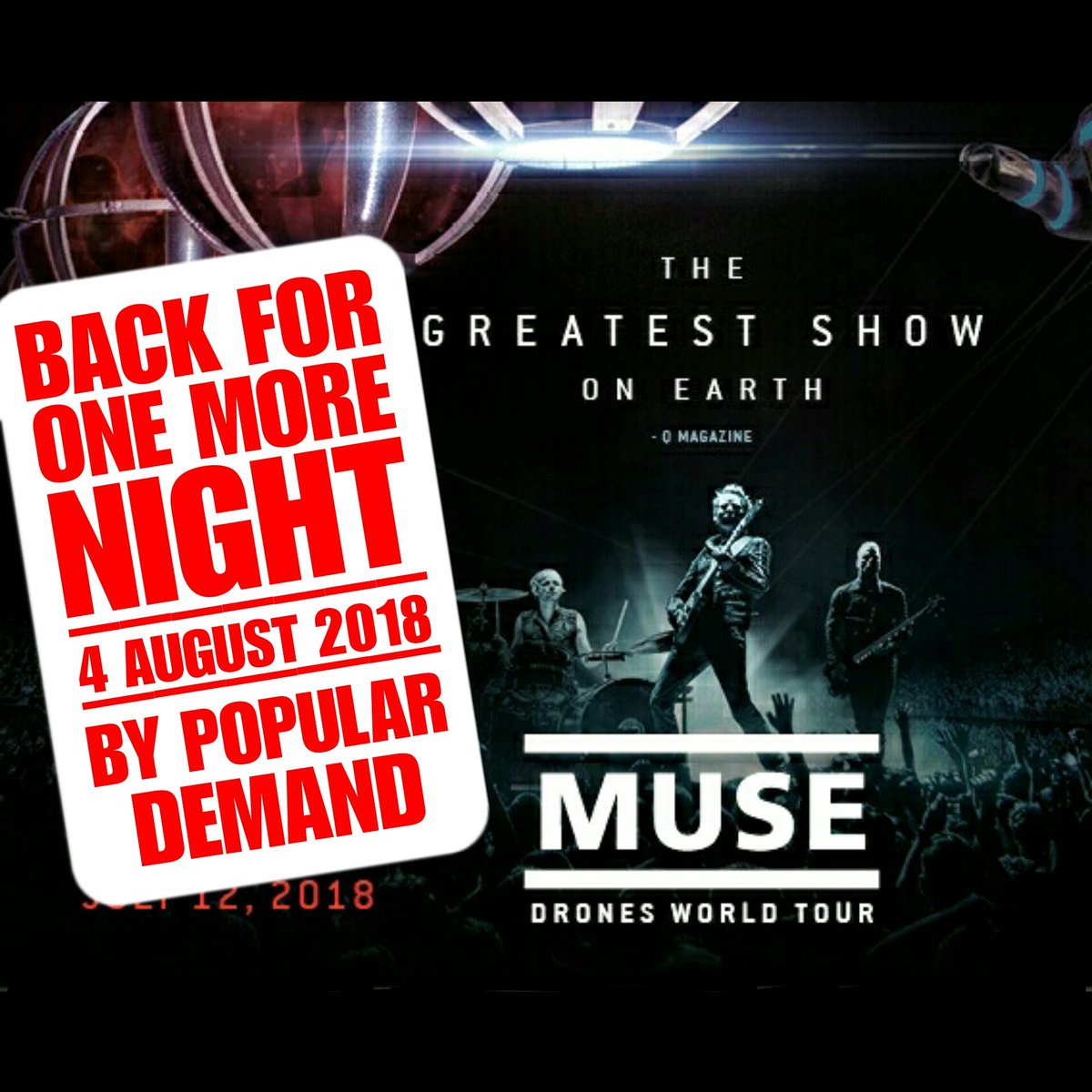 MUSE DRONES WORLD TOUR akan kembali tayang untuk satu hari lagi Sabtu ini! Ada 4 kota tambahan yaitu Solo, Palembang, Makassar &amp; Balikpapan. Tiket sudah bisa dibeli dari sekarang, cek website/app @cinemaxxtheater dan <a href="/CGV_ID/">CGV Cinemas</a> untuk info lebih lanjut.