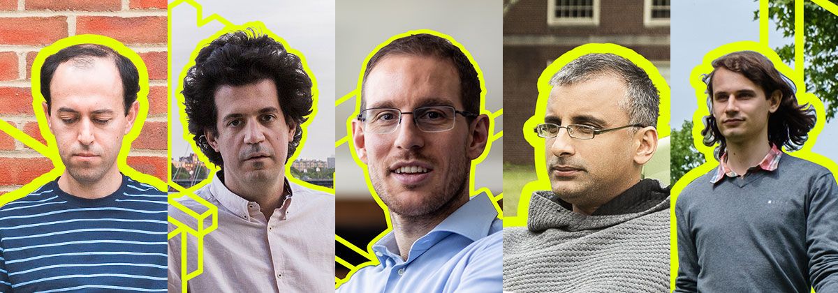 QuantaMagazine's tweet image. Mathematicians Caucher Birkar, Alessio Figalli, Peter Scholze and Akshay Venkatesh have just been awarded the Fields Medal. Computer scientist Constantinos Daskalakis won the Nevanlinna Prize. Read our exclusive, in-depth profiles of all five winners. buff.ly/2OzGetJ