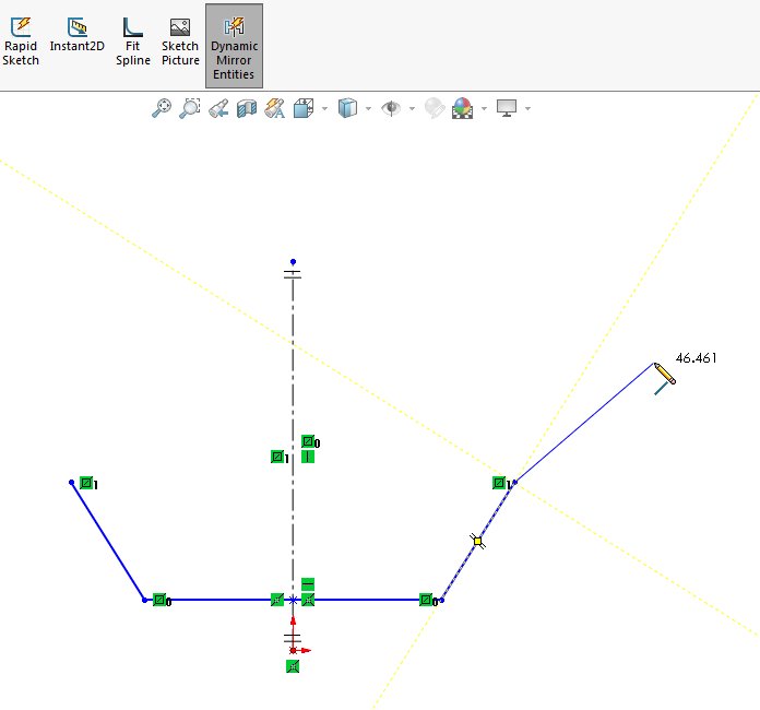 NTCADCAM's tweet image. #SOLIDWORKS Tip of the Day: Use the Dynamic Mirror Entities command to sketch one half of your design and the mirrored half will update as you sketch.