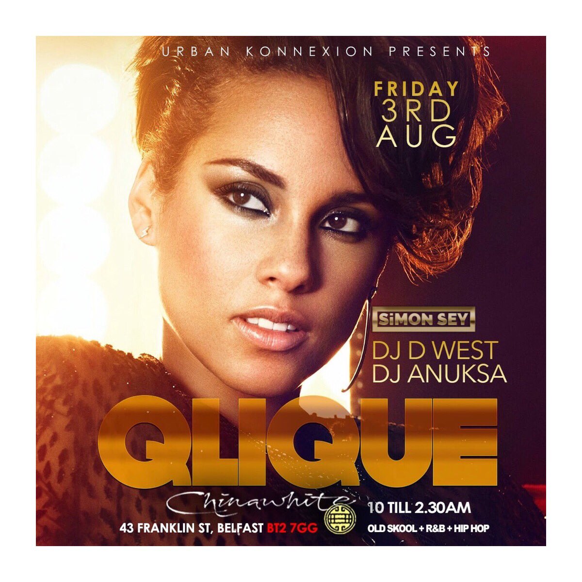 Come join the party Friday night @ Chinawhite for QLIQUE FRIDAYS!! A night of Old Skool R&amp;B &amp; Hip Hop with DJs D WEST &amp; Dj Anuk$a, with <a href="/simonseymusic/">Simon Sey</a> on mic duties. It promises to be a BIG ONE!!