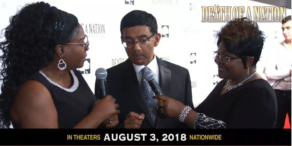 DiamondandSilk's tweet photo. .@DiamondandSilk had a wonderful time last night in Los Angeles, California hosting the Red Carpet Movie Premiere of Death of a Nation. 
Movie Opens in theaters on Aug 3, get tickets at: https://t.co/KdUmxOzuy3  This is a must see Movie!
@DineshDSouza Thanks for the Truth. https://t.co/9KiaybLBHg