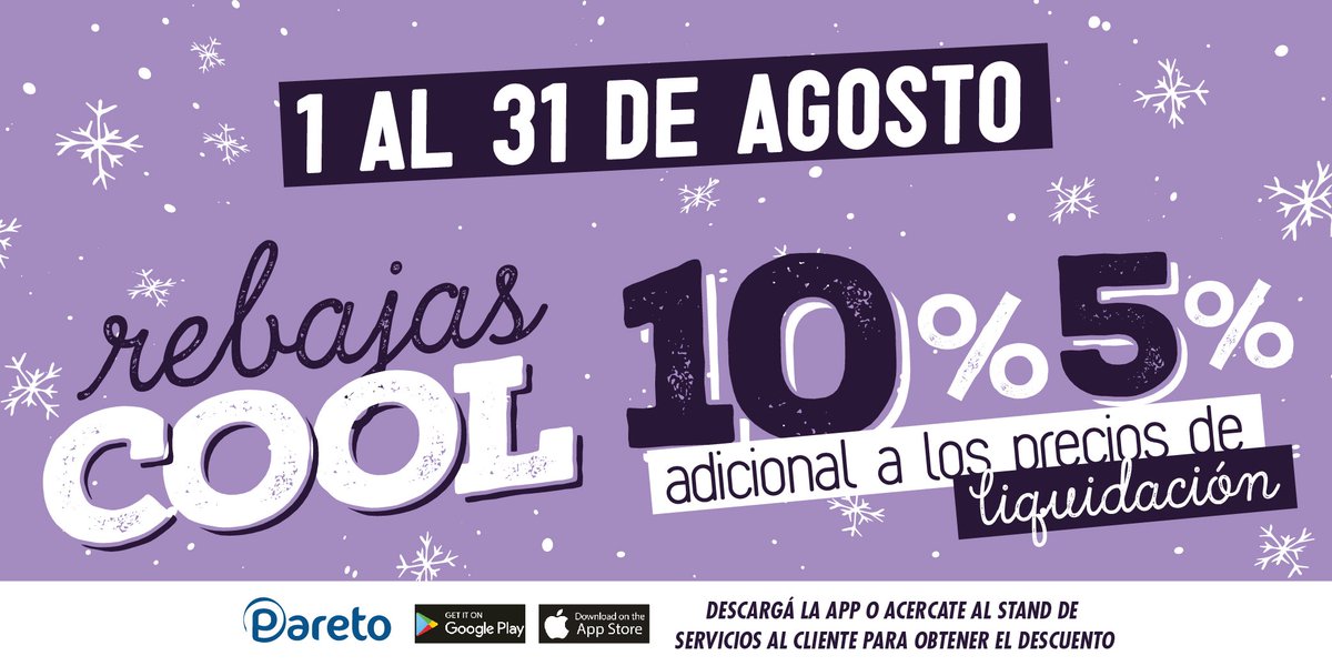 ❄️ ¡Las rebajas COOL de #AltoAvellaneda vuelven en agosto y se quedan hasta fin de mes! ❄️ A través de #Pareto disfrutá hasta 10% OFF acumulable con los precios de liquidación desde el 1º y hasta el 31 de agosto 💕
Legales y adheridos: goo.gl/7Zcxtj