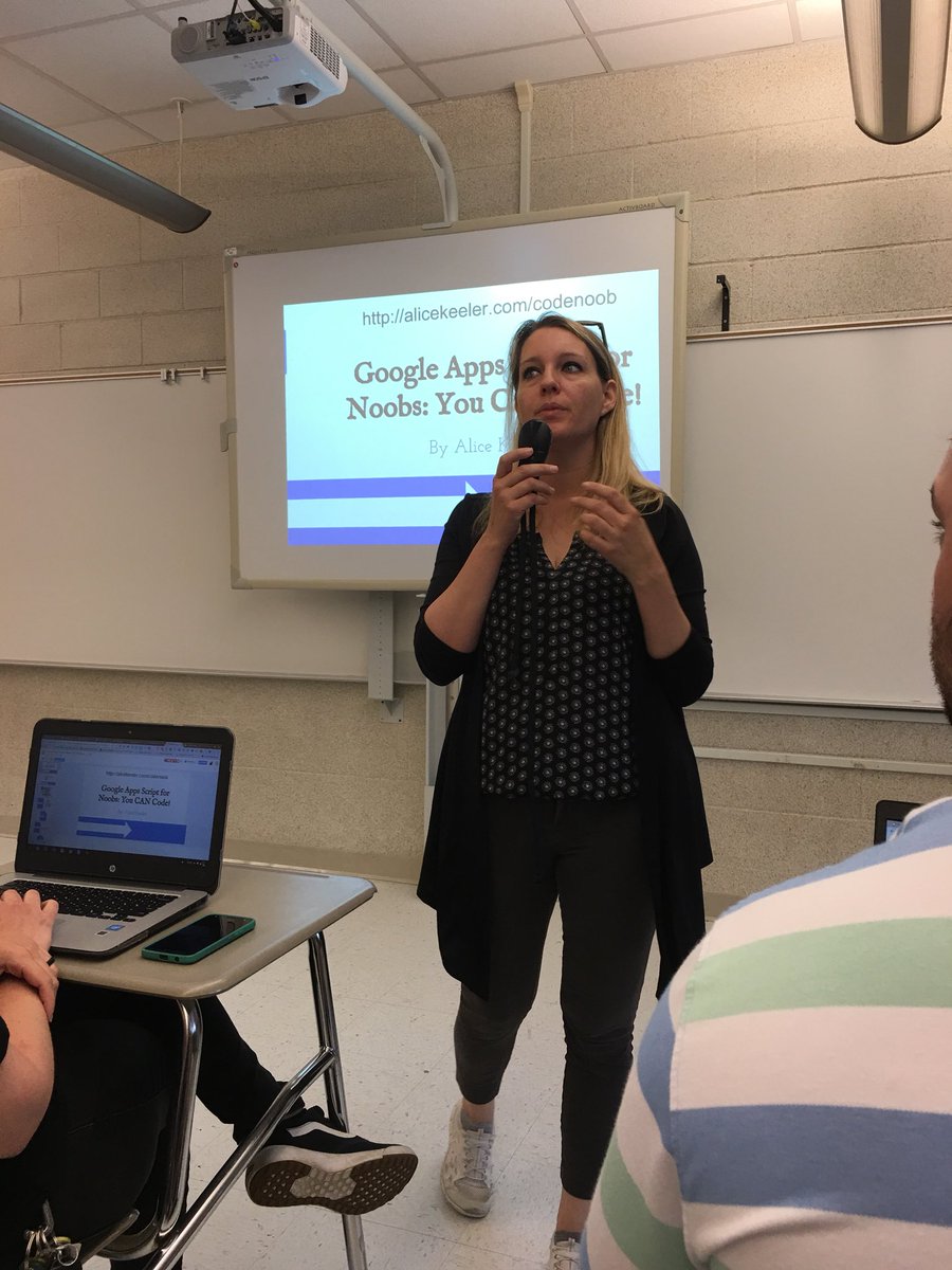 Principal_H's tweet image. Google apps script  with @alicekeeler at #TechSplash2018 @rnjteach @chrisduane819 @spaul6414 @mmatp @EdTechMaker @AJBianco  @DynamicDuda338 #wondertwins