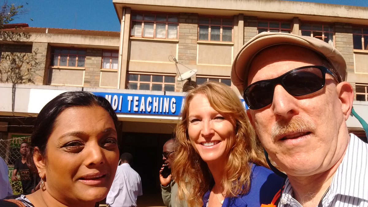 TerryKatz7's tweet photo. Midway through our first week at Moi Hospital.  We have been reviewing the clinical trial flow and prioritizing which generalized SOPs and seminar topics would be of most benefit. #RTCFellows @BIOVentures @MSDInvents https://t.co/TnRau1NKeh