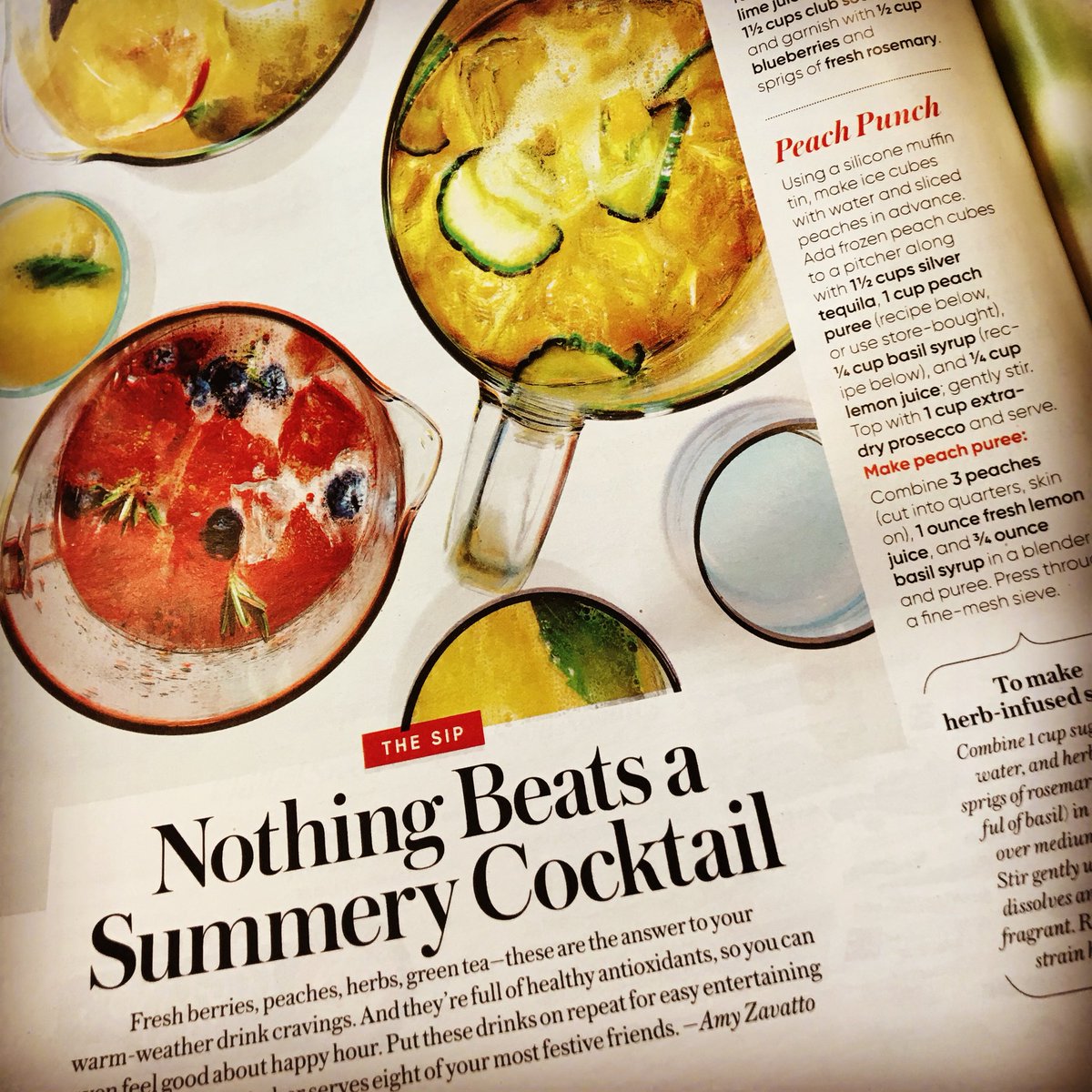 AmyZeats's tweet photo. You know what you need? #cocktails. In pitchers. Check out my fun, #summer2018 #recipes in the latest great issue of July/August @Shape_Magazine - #summersipping #backyardentertaining #makesomething #gin #tequila #vodka #prosecco #punch @egartis https://t.co/KxcjA8PZJE