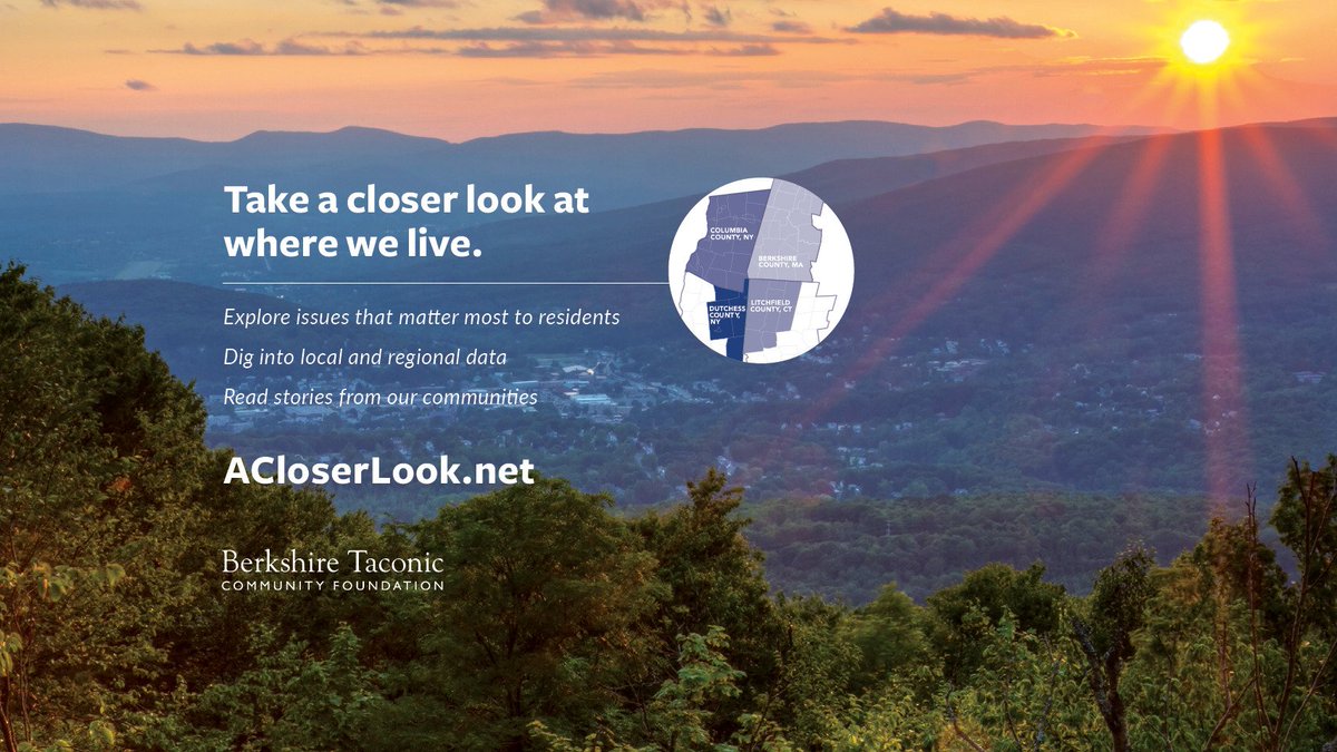 We are pleased to announce the launch of ACloserLook.net. This easy-to-navigate web resource allows you to explore our four-county region through current data, resident perspectives and multimedia stories. #BerkshireCounty #ColumbiaCounty #DutchessCounty #LitchfieldCounty