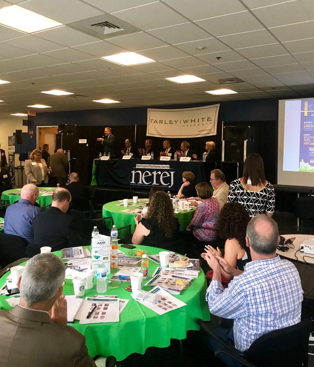 Kicking off the final panel to reveal their answer to The Suburbs: The Place to Do Business moderated by Steven Tello of ⁦<a href="/UMassLowell/">UMass Lowell</a>⁩ #GetInspired #NEREJEvents