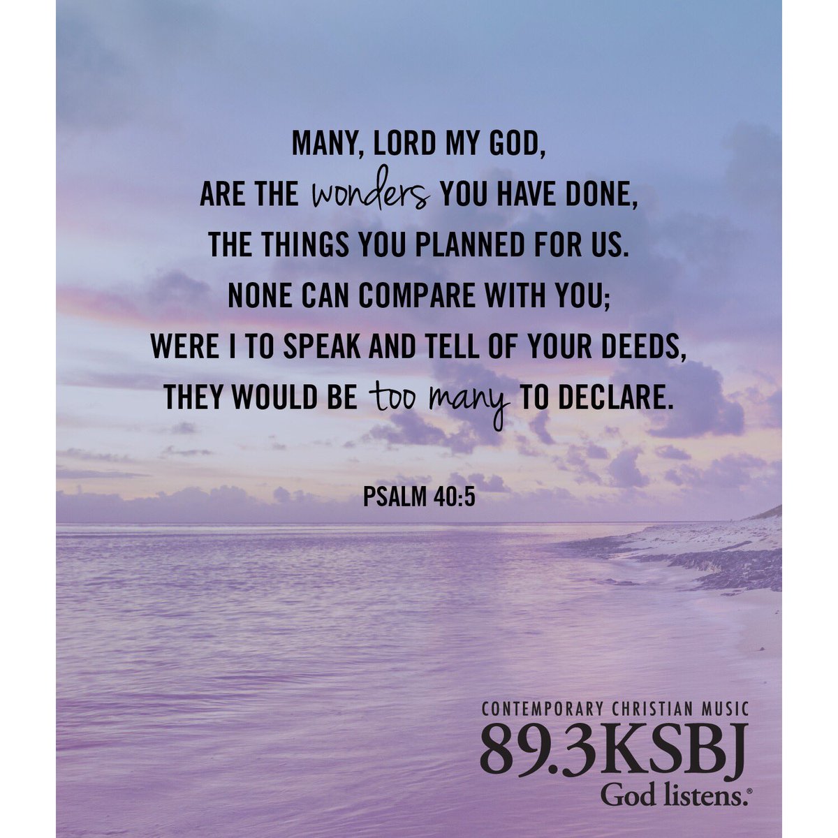 KSBJ's tweet image. Let the world know what God has done for you! 💗

Psalm 40:5 #KSBJDailyHope #HowGreatIsOurGod