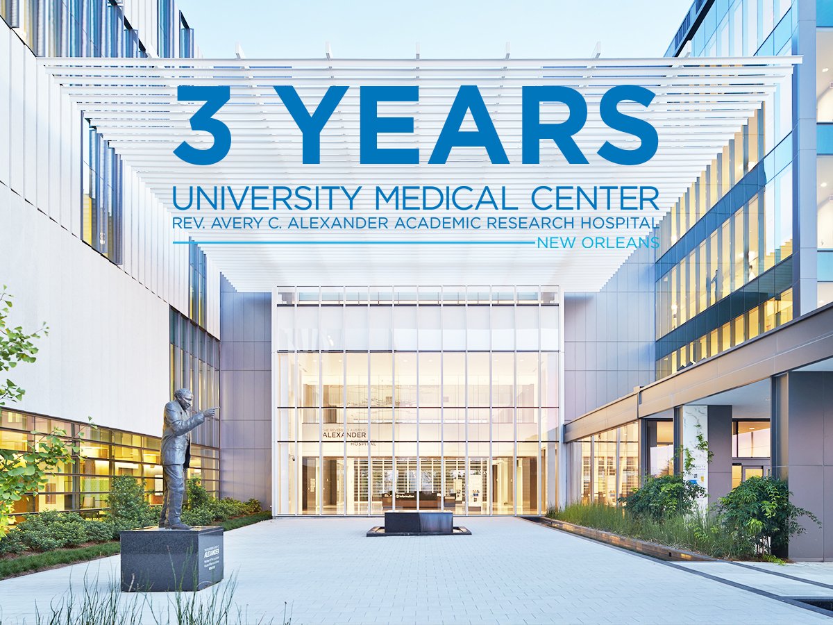 University Medical Center New Orleans (@umcno) on Twitter photo Today, we celebrate a 3-year-old landmark, but even more importantly, a near 300-year legacy. In all this time, 1 thing that's never changed...We are still the place "where unusual occurs and miracles happen." #HomagetoCharity #UMCTurns3 #NOLA300 <a href="/LCMCHealth/">LCMC Health</a> Today, we celebrate a 3-year-old landmark, but even more importantly, a near 300-year legacy. In all this time, 1 thing that's never changed...We are still the place "where unusual occurs and miracles happen." #HomagetoCharity #UMCTurns3 #NOLA300 <a href="/LCMCHealth/">LCMC Health</a>