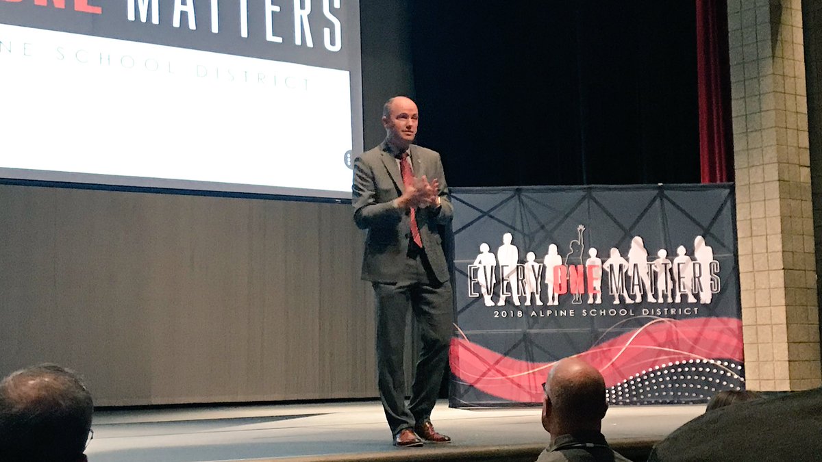 ddraper's tweet image. Great to hear @SpencerJCox during today’s @alpineschools Administrator Conference! Lt Gov Cox is such a class act.

“We’re not just asking schools to teach kids to read &amp;amp; write. We’re asking you to teach them societal norms, to feed them, &amp;amp; to save their lives.”

#ASDeveryONE