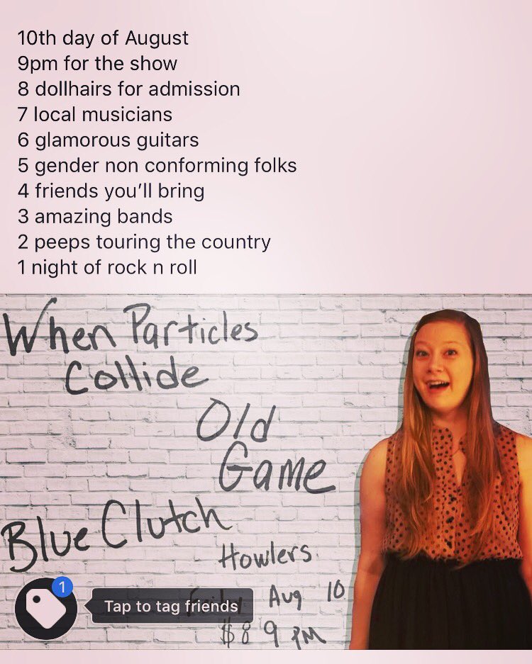 Next Friday <a href="/HowlersPGH/">Howlers</a> join <a href="/WhenParticles/">WhenParticlesCollide</a> @blue_clutchPGH for a night of #rocknroll