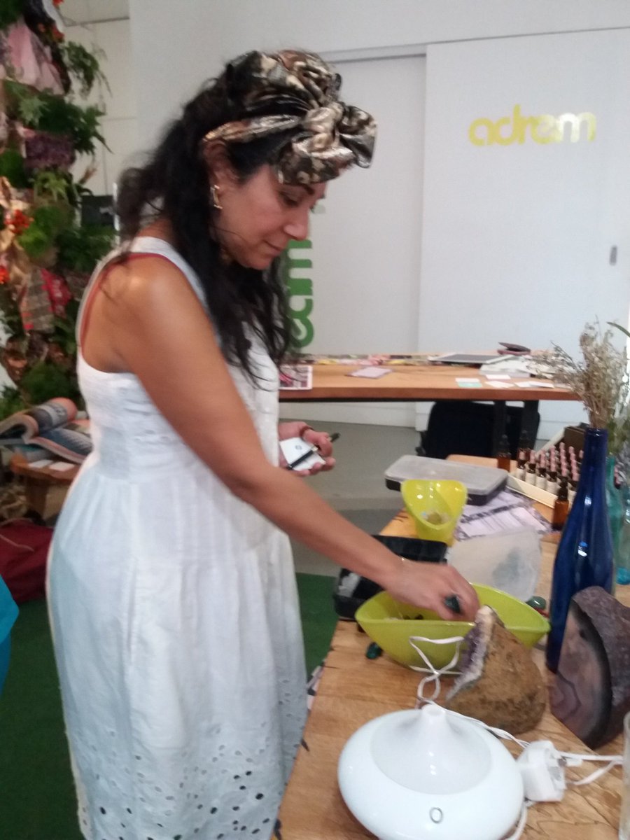 createwhirlwind's tweet image. Wonderful aromas filled our Awestruck exhibition this morning with a Flower Remedy workshop led by the lovely Luz &amp;amp; Liliana from @StonehealthMed Still spaces left on all Awestruck workshops today, Thurs &amp;amp; Fri #wellbeing #interiordesign #nature harleenmclean.com/awestruck/