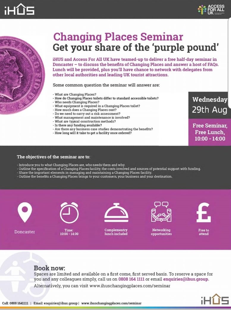 Free Changing Places seminar, Please contact us on enquiries@ihus.group to book your place