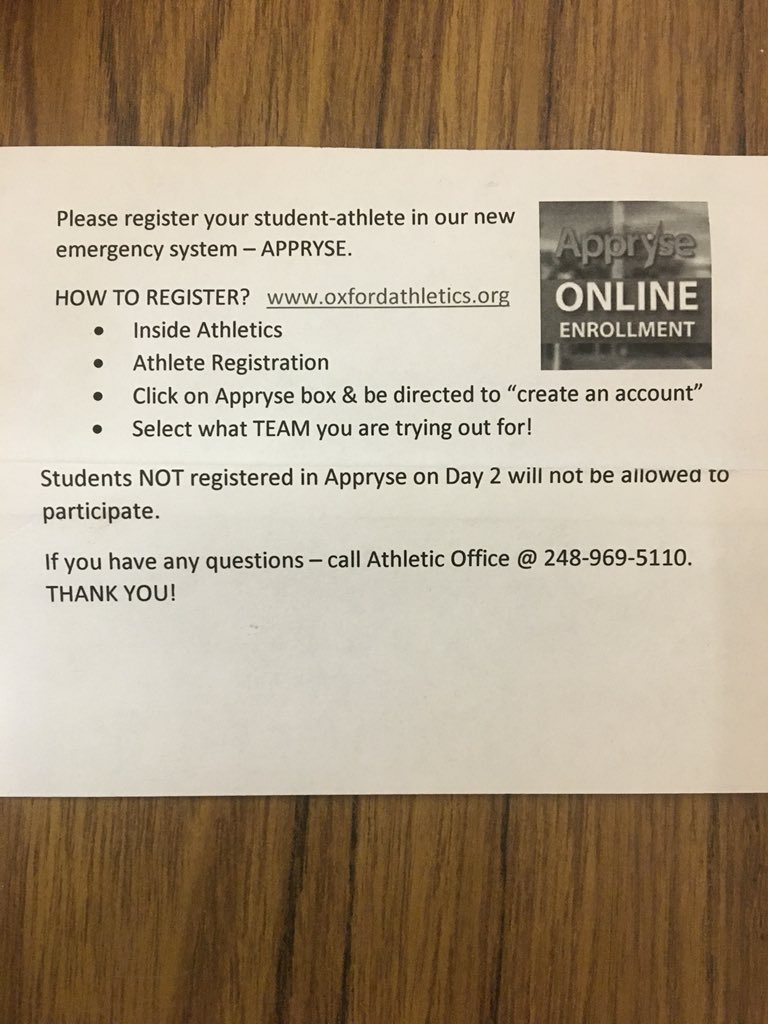 .@oxfordad OHS VBall tryouts are in one week!
JV/V: Wed-Fri 6-9pm.  Freshmen: Wed&amp;Thur 6-9pm Friday 8-11am                         MUST HAVE PHYSICAL dated after April 15th, bring a copy or upload to Appryse