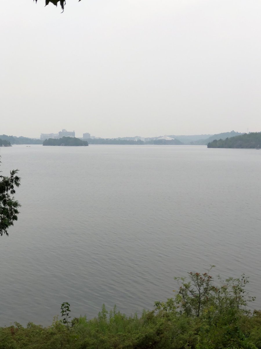 RobAnders1's tweet image. Haze over Lake Ramsey.  While we are having a blast here at the FPA Boot Camp, the constant smell of smoke has us all praying for rain.  #Parrysound33 #forestfire.  Be safe!
