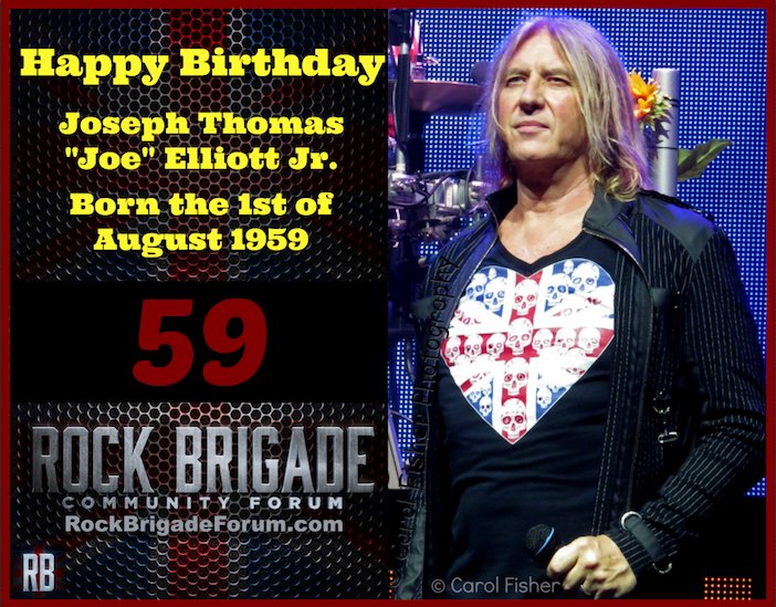 Happy Birthday to Joe Elliott and thx for 4 decades of great music. 