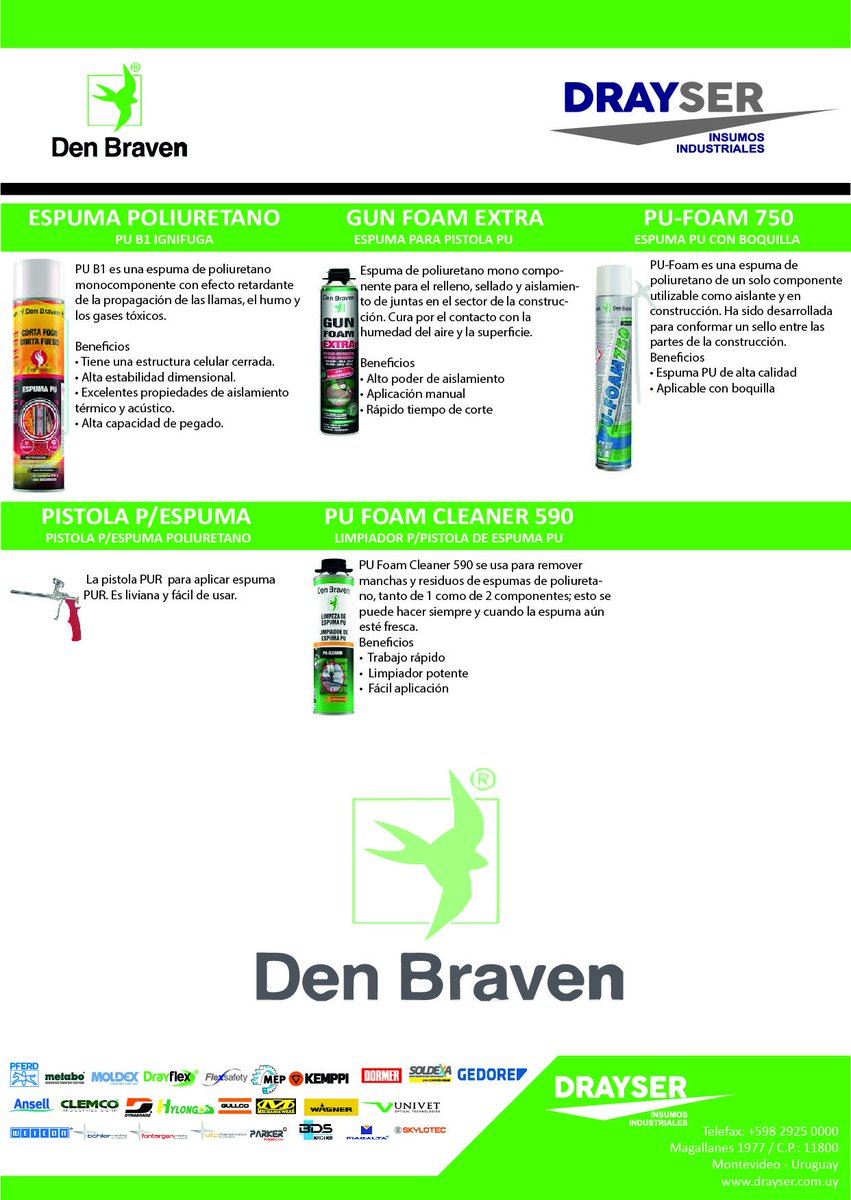 DrayserLTDA's tweet photo. Buscas calidad y menor precio? 
Drayser  te ofrece la marca Den Braven, especialistas en Selladores, Siliconas y Espumas Limpiadoras.
Drayser Importadores Exclusivos de Marcas Reconocidas a Nivel Mundial https://t.co/YFJvCZbOej