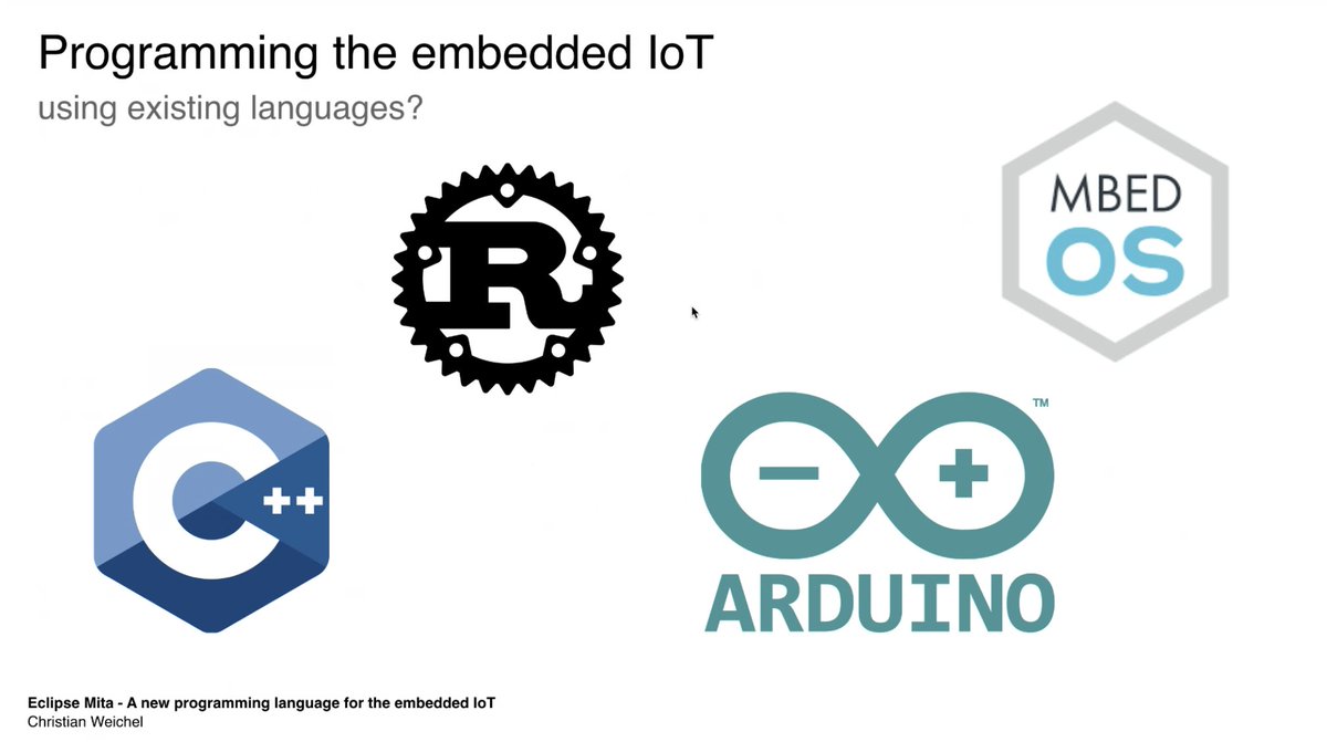 EclipseIoT's tweet photo. What languages are good for embedded #IoT? Why is #EclipseMita different? Find out LIVE now: https://t.co/45Z5eKL4PI
#VirtualIoT https://t.co/3gKAae2CMQ