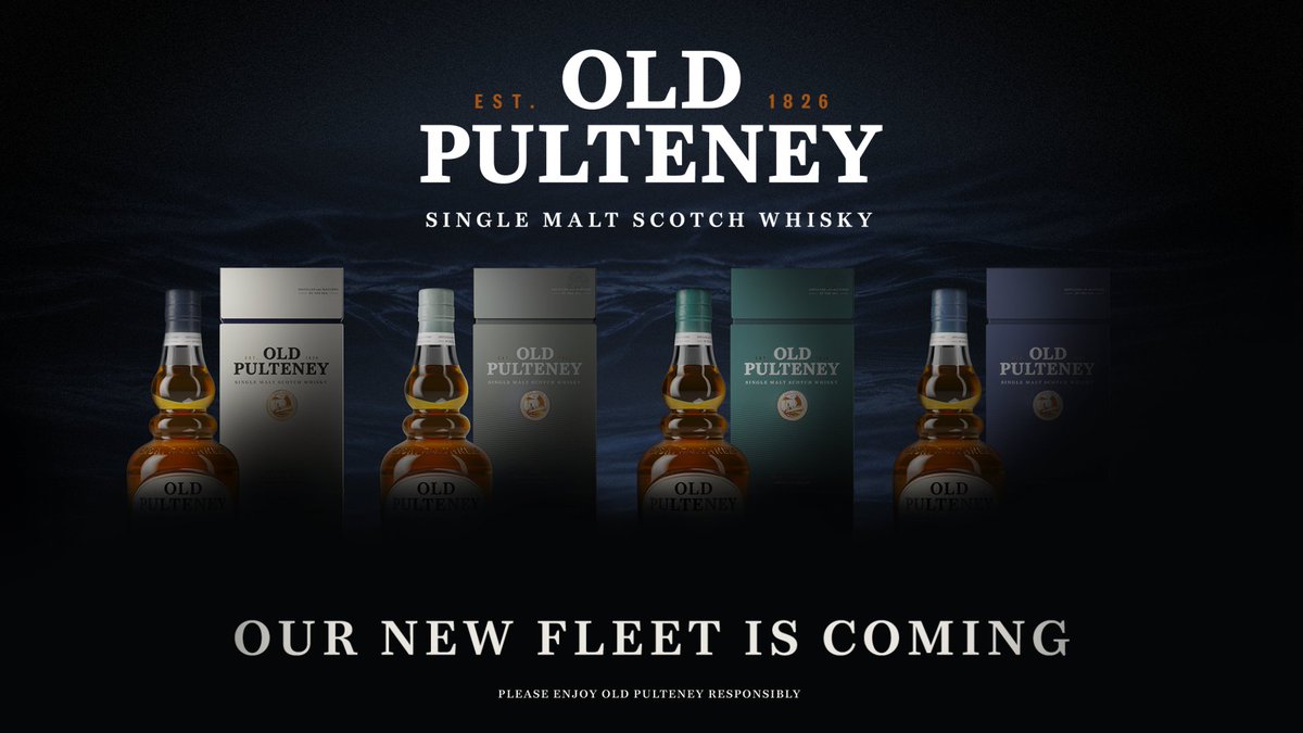 OldPulteneyMalt's tweet photo. Join us on our journey as we welcome a new fleet of whiskies. Ahead of the official unveiling of the new collection, we're giving our fans the chance to be 1 of 100 people to be the first to hold one of the new fleet in their hands: https://t.co/39O3iLfoo1 #MaritimeMalt https://t.co/qJCZwOPrRk
