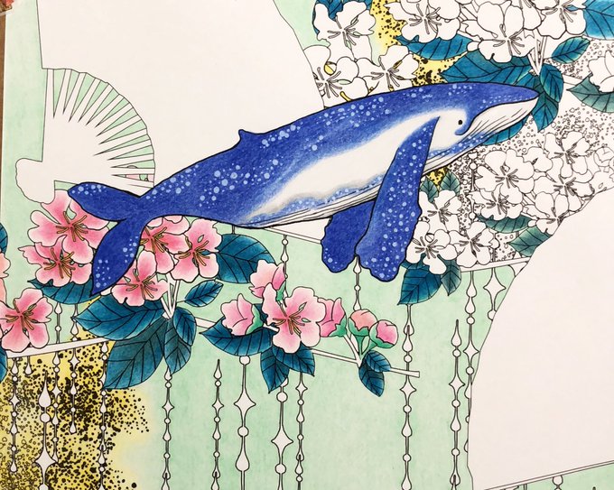 花鳥風月ぬり絵帖のtwitterイラスト検索結果