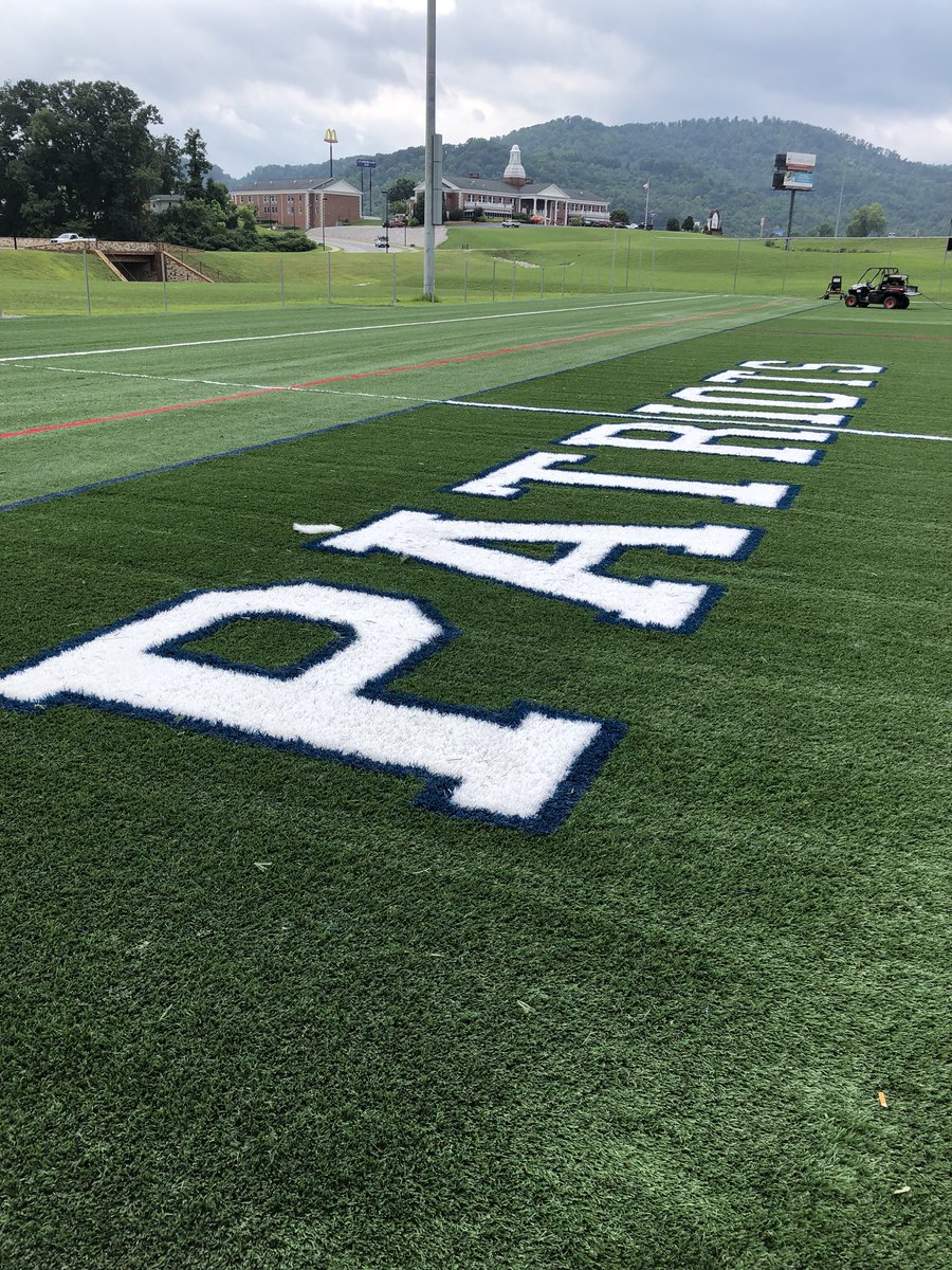 UCSportsFields's tweet photo. Lines &amp; logos are in &amp; sand/infill is going in today.  Won’t be long. @UC_Patriots @UC_WLAX @UCMensLAX @MensSoccer_UC @UCWSOC https://t.co/cSPhUr9Dih
