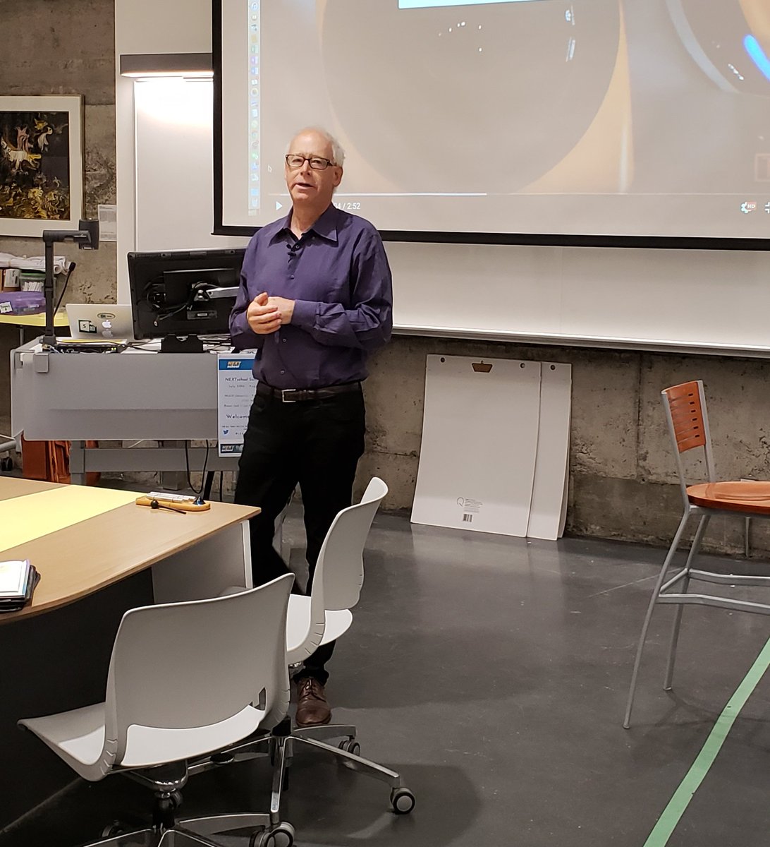 carolmasttot4's tweet photo. Day 3 of the NEXTschool Summer Institute with guest speaker Alan November - Thinking Outside the Box. How do we make student-centered learning a reality?  #LearnNextSchool   @LEARNQuebec  @globalearner @sumich @bjfr https://t.co/kqTEvLDhAg