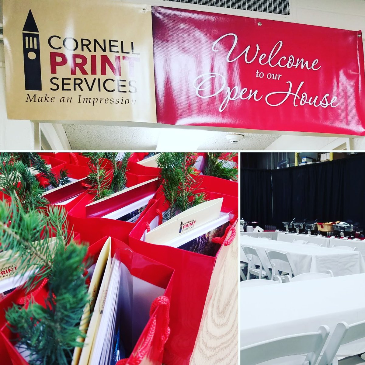 Getting all set up for our #OpenHouse today and #Cornell Print Services!