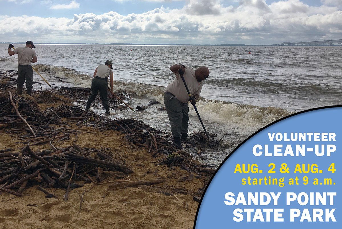 VOLUNTEERS WANTED: 2 clean-up days at Sandy Point State Park -Thursday, August 2nd and Saturday, August 4th. Both clean-up days will start at 9 am. We are requesting volunteers to complete the our form online prior to arriving : ec.samaritan.com/custom/1528/ .