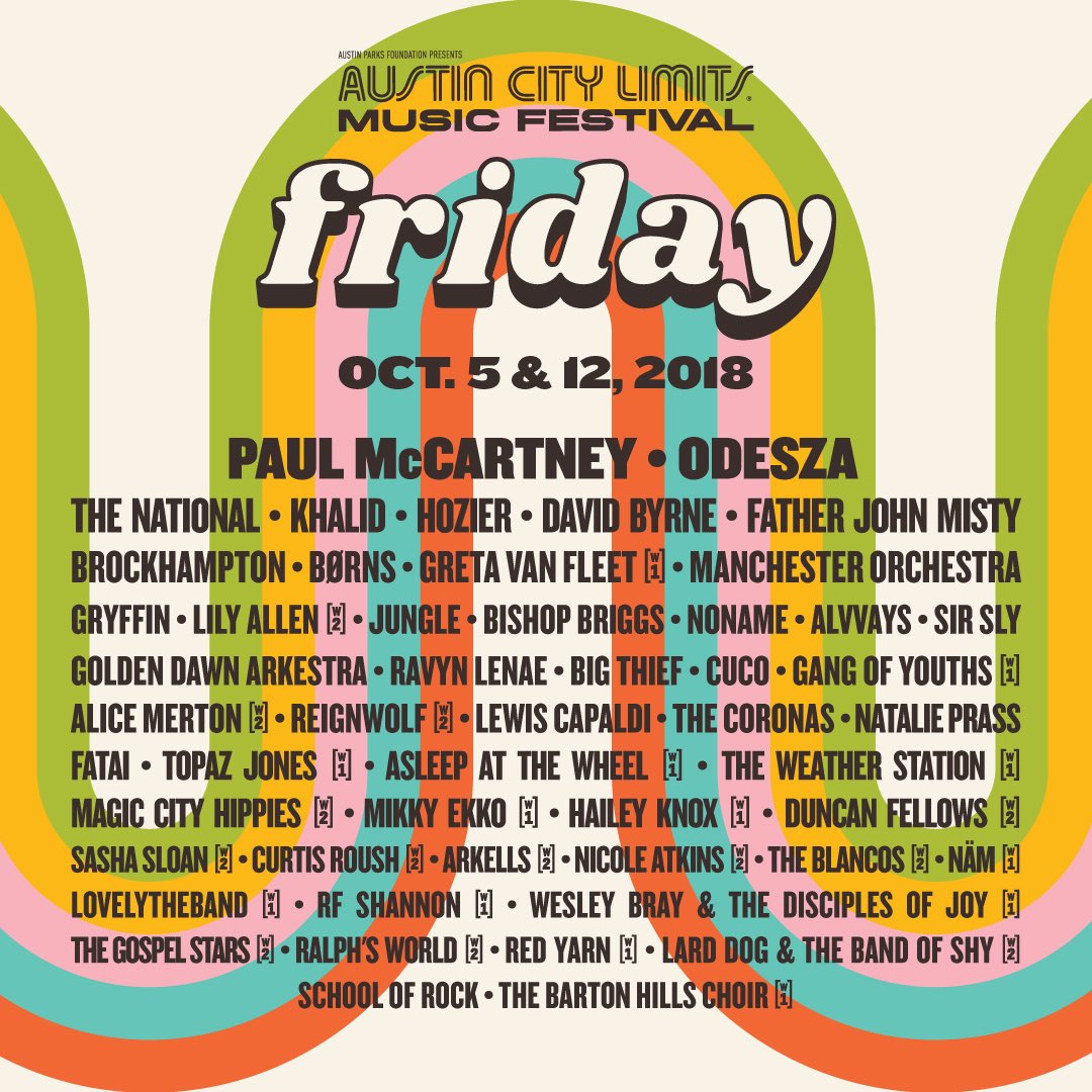 Bmarf's tweet photo. What a loaded #Friday. #ACLFest will be kicking it off right. https://t.co/SgJlRgkYRt