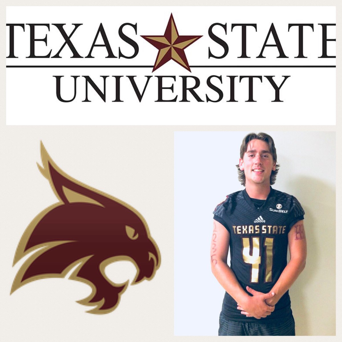 SAHaydenHood's tweet photo. Blessed to receive my first offer to pursue my dream from @TxStateBobcats #B19CATS https://t.co/fuv2msukE7