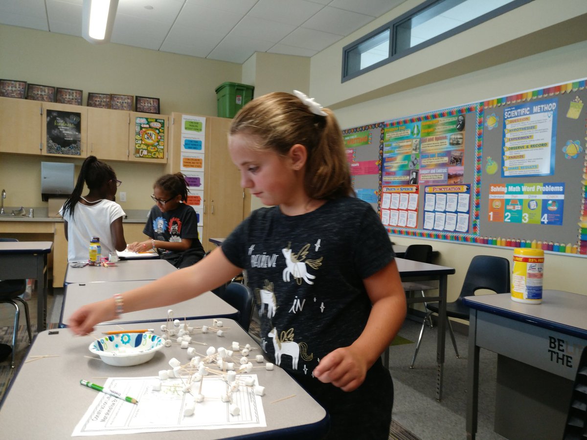 ChallengeMeMrsT's tweet photo. How much weight can our marshmallow bridges hold? Binghamton City School District campers investigate bridge structure. #ImaginationAdventure #BPatriotProud #EdibleEngineering #CrazyConcoctions https://t.co/lard6gwIlr