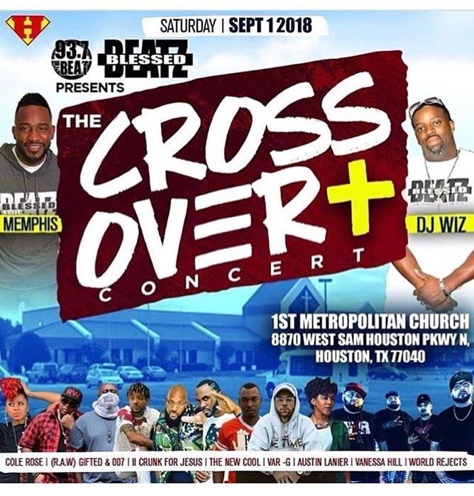 FirstMetChurch's tweet photo. Holy Hip Hop Fans, Sept. 1st, 93.7 @Blessed_Beatz presents The Cross Over Concert @FirstMetChurch ; The Place Where You Belong! #crossoverconcert #crossover #blessedbeatz #holyhiphop #rapconcerthouston https://t.co/iTlb0y0Ocp