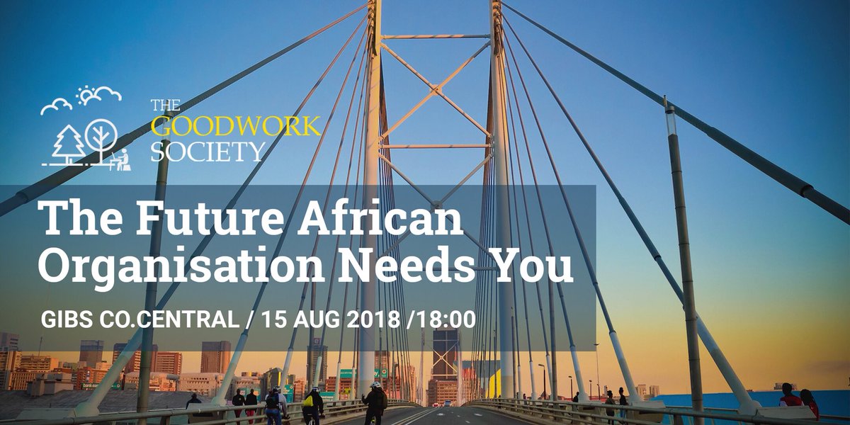 It’s the year 2050 in Africa &amp; our cities are undergoing several changes, from political shifts and evolving cultures to physical city expansions and technology-driven developments. Join us and design an org to support citizens of the future. #goodworkza

eventbrite.com/e/designing-in…