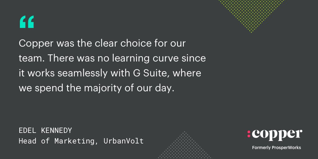CopperInc's tweet image. "After migrating to #GoogleSuite, we've saved 4,000 hours weekly—and that's a conservative estimate." - Warren Lenard, VP of Technology & Operations Solutions at Finish Line 👀👀
Hey what a coincidence... Copper's designed just for #GSuite!
#crm #relationshipmanagement