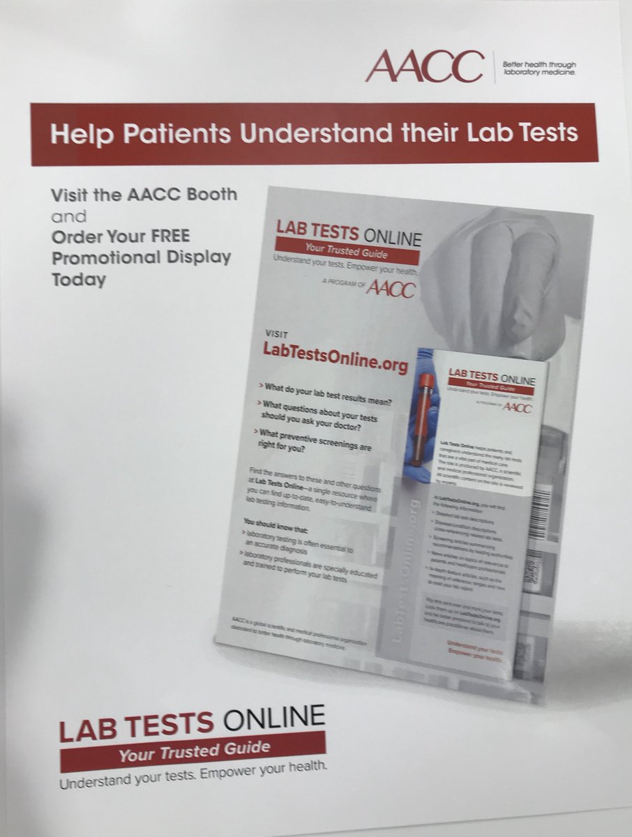 Lab Tests Online V Twitter Help Patients Understand Their Lab Tests Order A Free Labtestsonline Promo Display Takeaway Resource Cards Aacc Aacc2018 Booth 2231 Https T Co Zphltz9mhd