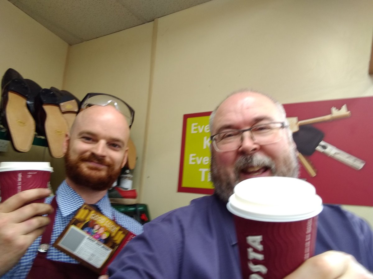 Me and my monkey aka Paul of 279 wetherby , coffees and Paul winner of £50 scratch card for doing me a big AM favour <a href="/JamesTCobbler/">James Timpson</a> <a href="/CostaCoffee/">Costa Coffee</a>
