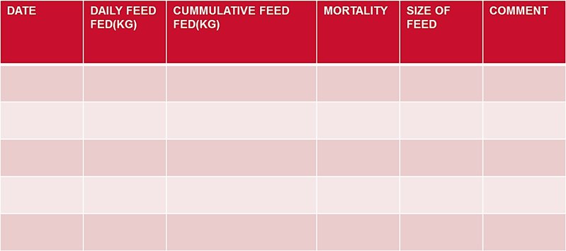 Skretting Feed Chart