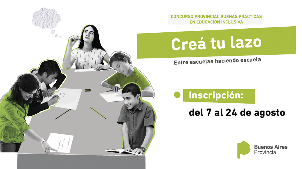 BAeducacion's tweet photo. #CreáTuLazo es un certamen que premia las buenas prácticas inclusivas. Las escuelas interesadas en participar podrán presentar sus experiencias a partir del 7 de agosto y hasta el 21 de septiembre 👉 https://t.co/Iy3RSTjQl1 https://t.co/PkQJ8zcrOE