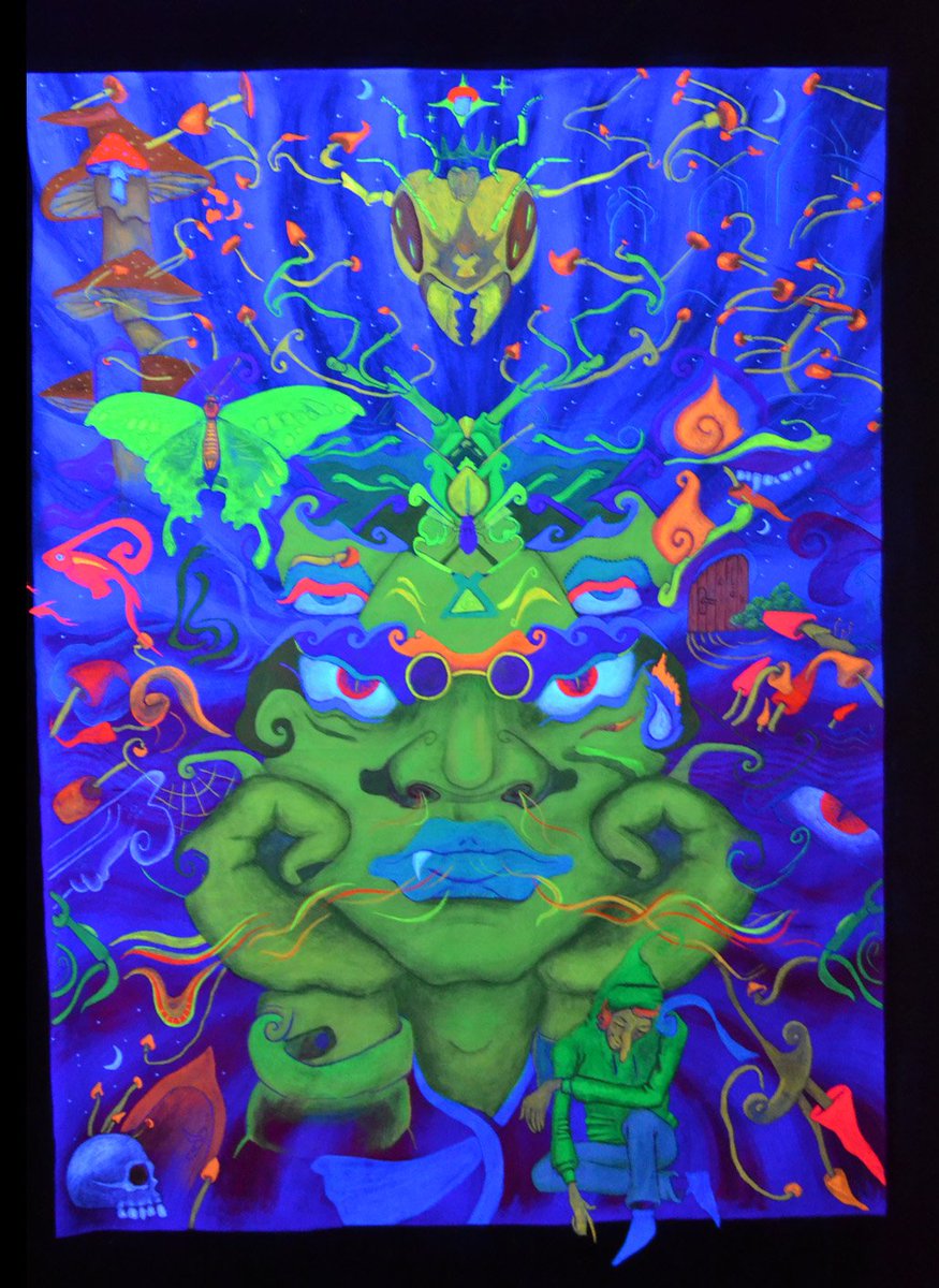 Thatness6's tweet photo. Dreaming cat
UV Colors, 2015
#backdrop #UVColors #BlackLight #painting #psychedelic #mushrooms
#PeaceAndLove #Peace
#thatness #thatnessart #Thatness_art https://t.co/gRPFcP74c3