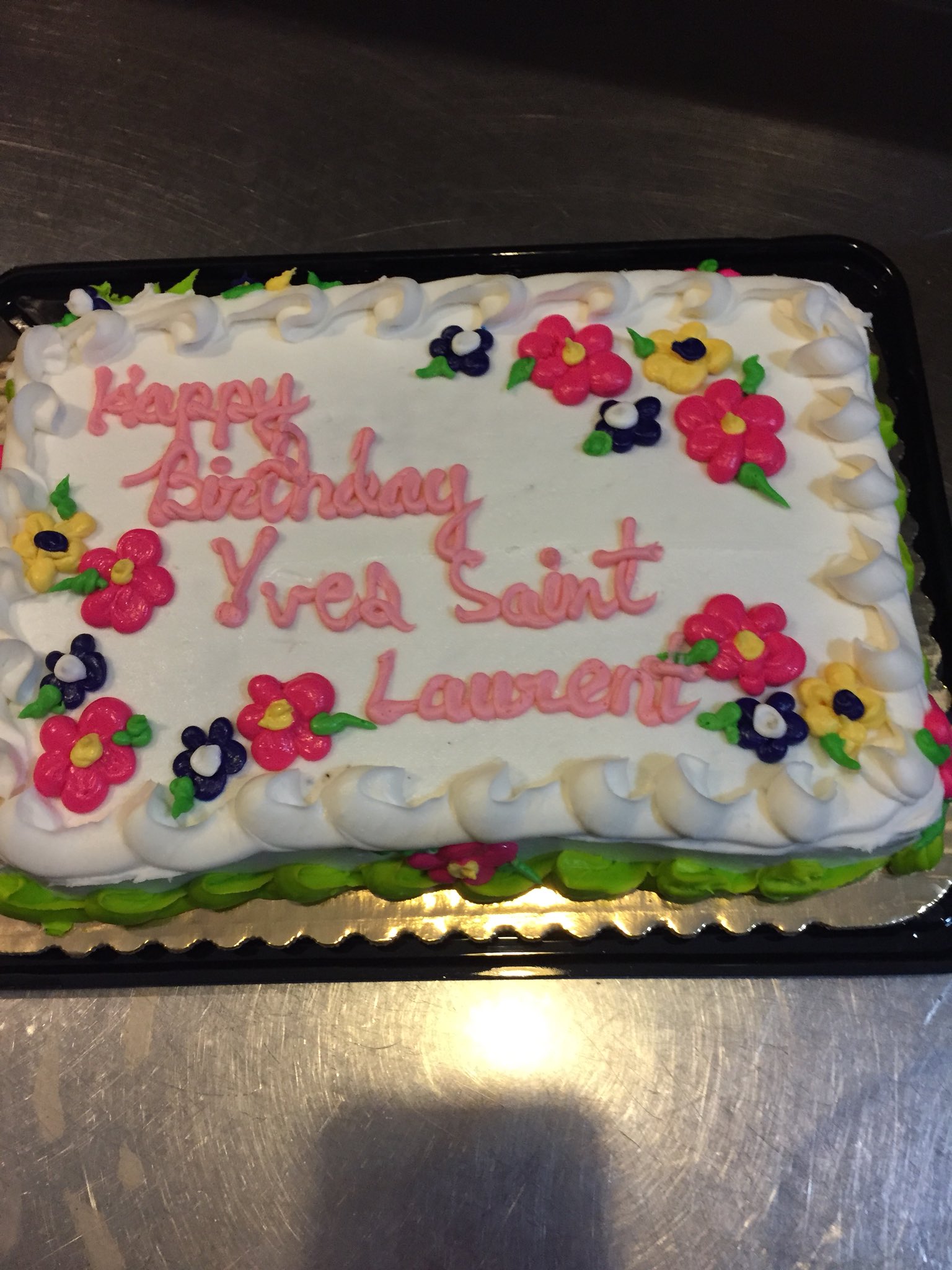 Cake at First Church Shelter Series; Happy Birthday Yves Saint Laurent 