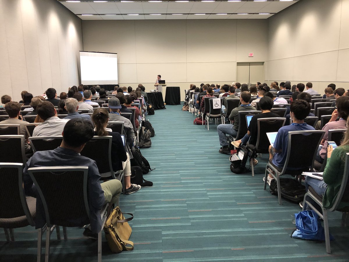Great crowd here at #jsm2018 at the session on interpretable ML models.... and we snuck in a talk on fairness. 😁 If you’re interested in this topic, consider submitting to/attending FAT*! 

x.com/fatconference/…