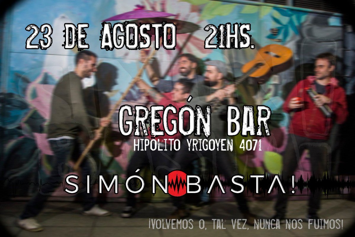 ¡HAY FECHA! 🎉🎊 Volvemos con todo en <a href="/GregonBar/">Gregon Bar</a> (Hipólito Yrigoyen 4071-Almagro) y no te lo podés perder.
Pedí tu anticipada a $120 ($150 en puerta).
¡Seguiremos sin descanso! 💪