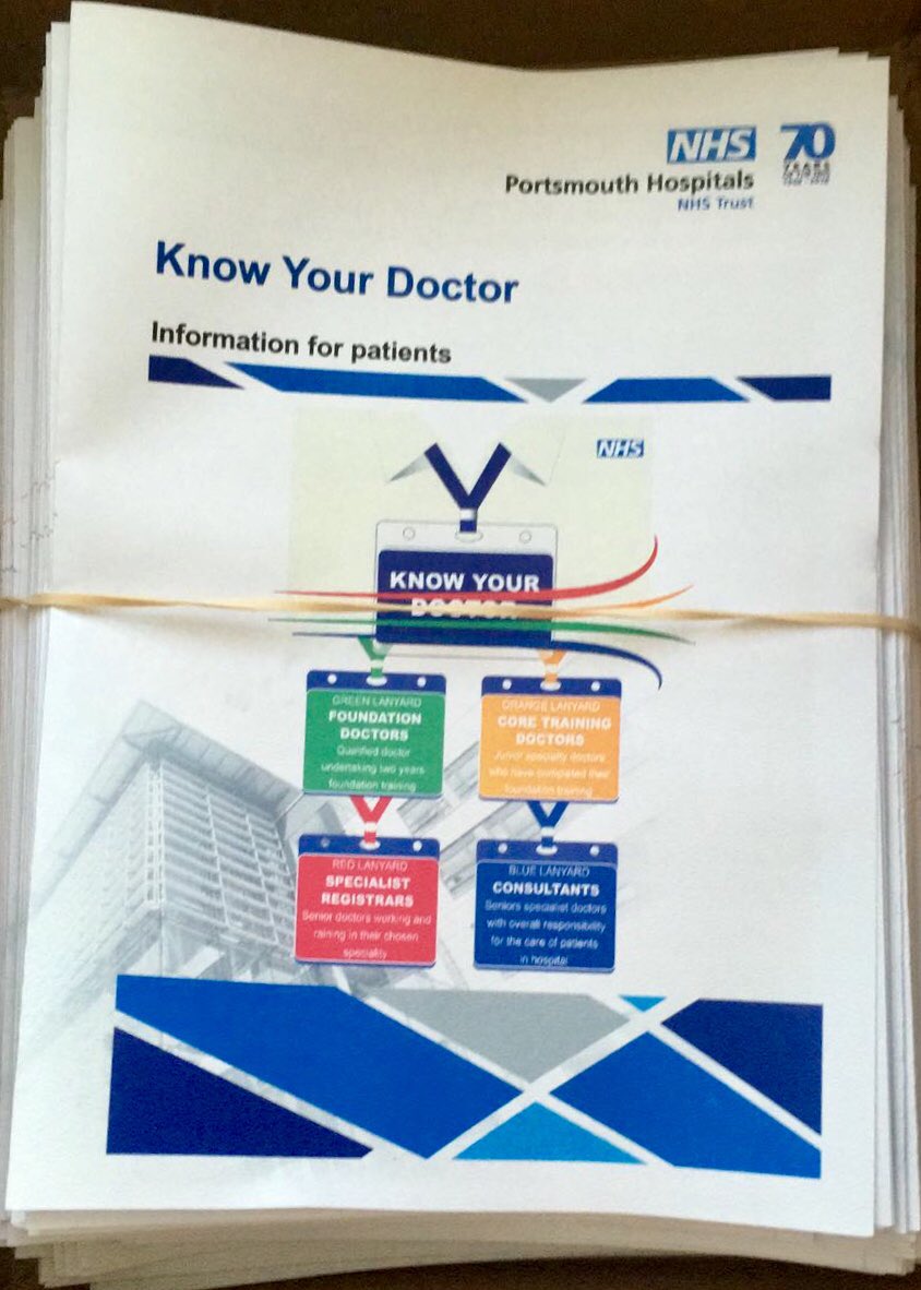 Excited to launch a new colour-coded lanyard system for all doctors at QAH today- aiming to improve #patientsafety and communication. #chiefregistrar @QAHospitalNews @HelenaE87 @JohnKPHT @MCubbonNHS