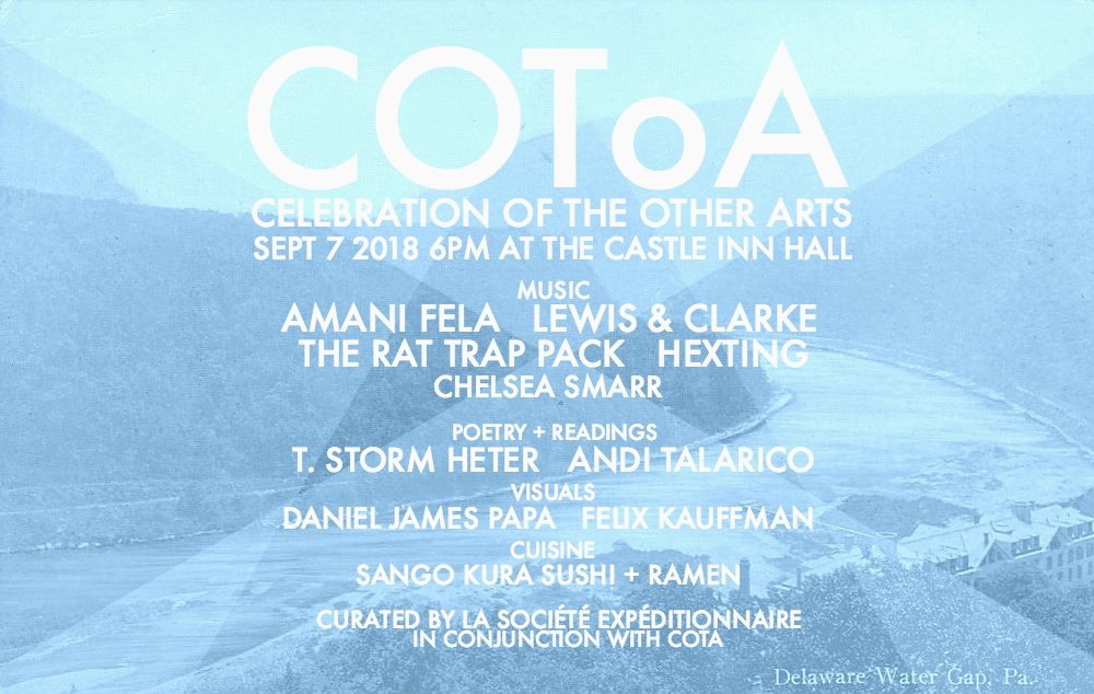 Co-curating and programming COToA with Patrick McGee. It's the opening night of <a href="/COTAjazz/">COTA</a>  in DWG, PA. We're carrying on the creative + diverse spirit of its founders, all passion bit.ly/2AwTZGN  <a href="/anditalarico/">Andi Talarico</a> @Amanifela @Storm_Heter