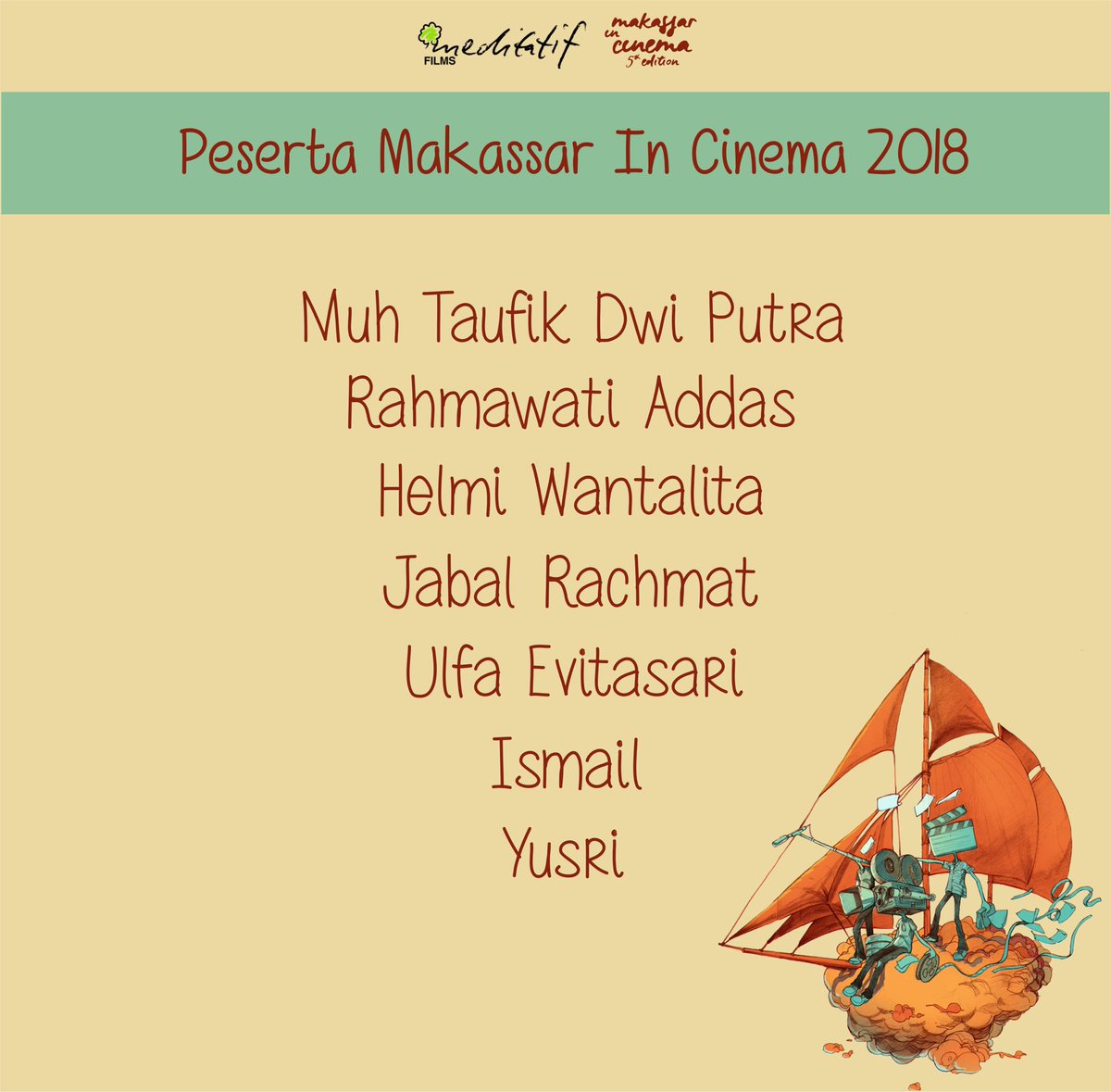 Ini lah kawan-kawan Sineas yang lolos seleksi. Selamat! 🎉 #makassarincinema #mic2018 #5thedition