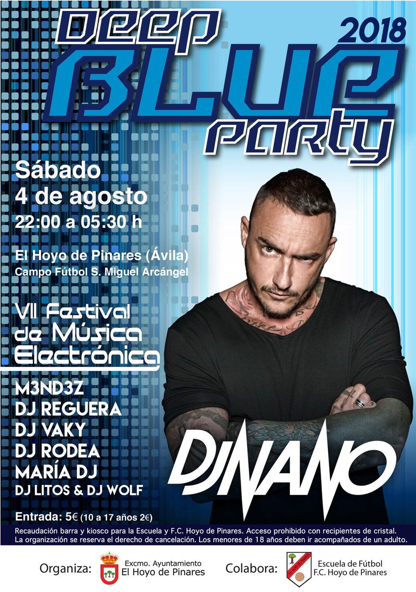 elhoyodepinares's tweet photo. 📀🎚Muchos son los DM que recibimos con preguntas sobre la #DeepBlueParty2018 y es que hay muchas ganas de fiesta en #ElHoyoDePinares Os adjuntamos el cartel con toda la info 👇🎧👇🎧👇 https://t.co/vscLhcoazn