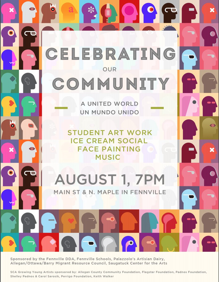 We are so excited for the community celebration TONIGHT in downtown Fennville! Art on display from our Growing Young Artists program with <a href="/fennvillepublic/">fennvillepublic</a>, ice cream, music and more! #pbl #GrowingYoungArtists #arteducation #community #united