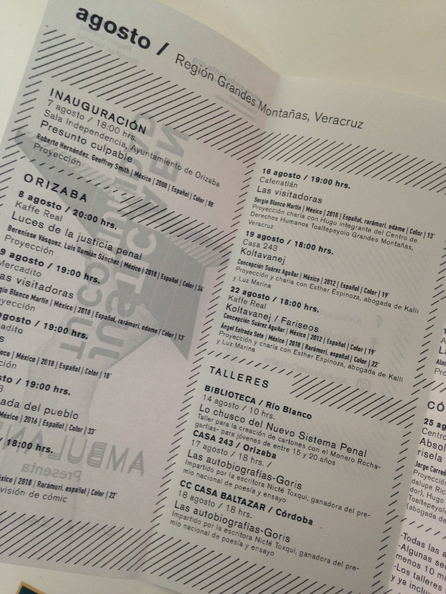 metlapilli's tweet image. Ya nos trajeron el programa de #JusticiaEnTuComunidad de @Ambulante ¡Pueden pasar por el suyo! @AmbulanteVer