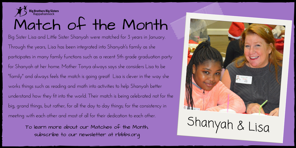 bbbsfred's tweet photo. Congrats to our August #MatchOfTheMonth, Shanyah &amp; Lisa! Lisa is great at creating activities that show Shanyah how reading and math is important in their daily life. These two are being celebrated not only for making education fun, but also for their strong and dedicated bond. https://t.co/1cimAMhkJv